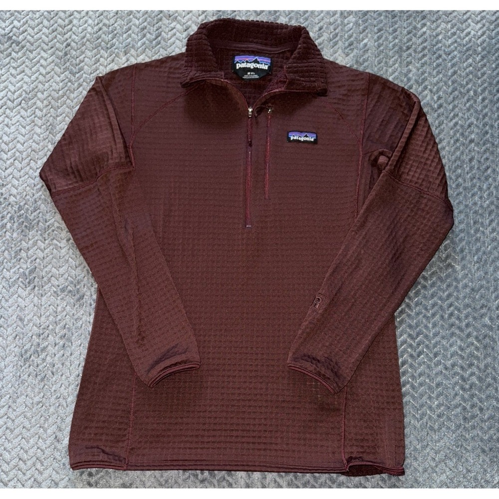 Patagonia Women's R1 Polartec Power Grid Full-Zip Fleece Jacket Burl Red Size M